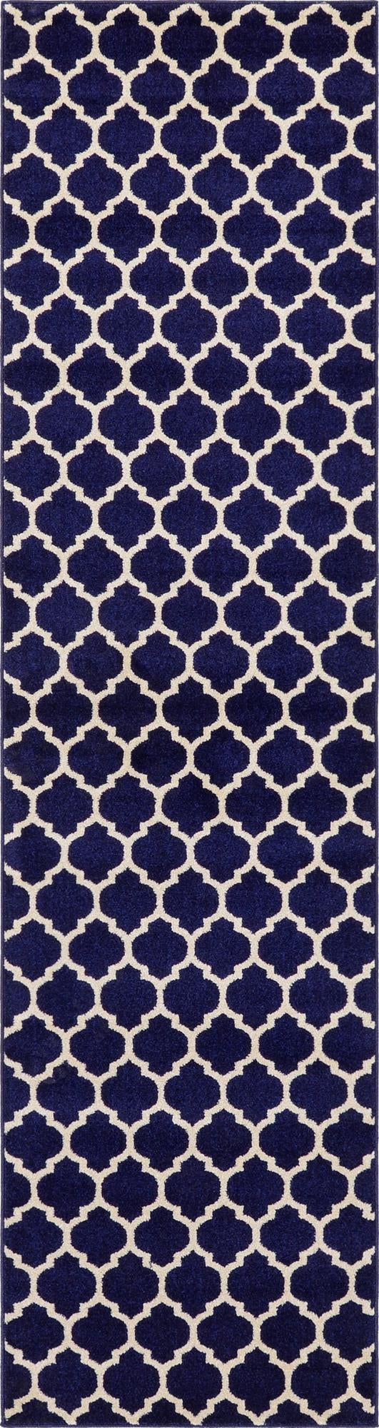 Lattice Gardens Collection Area Rug -  Bloomfield (Navy Blue)