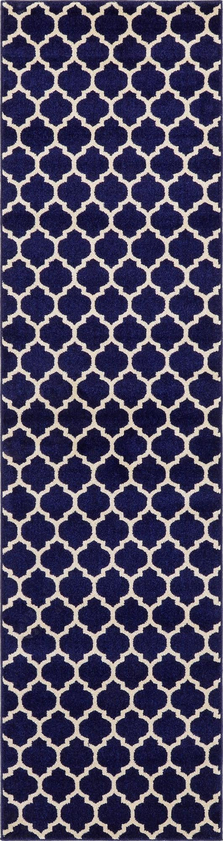 Lattice Gardens Collection Area Rug -  Bloomfield (Navy Blue)