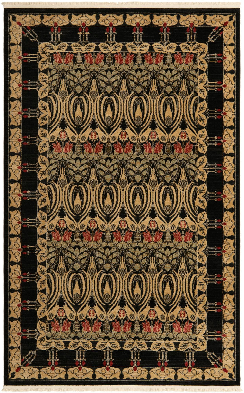 Chelsea Elegance Collection Area Rug -  Brompton (Black) Rectangle Black Main