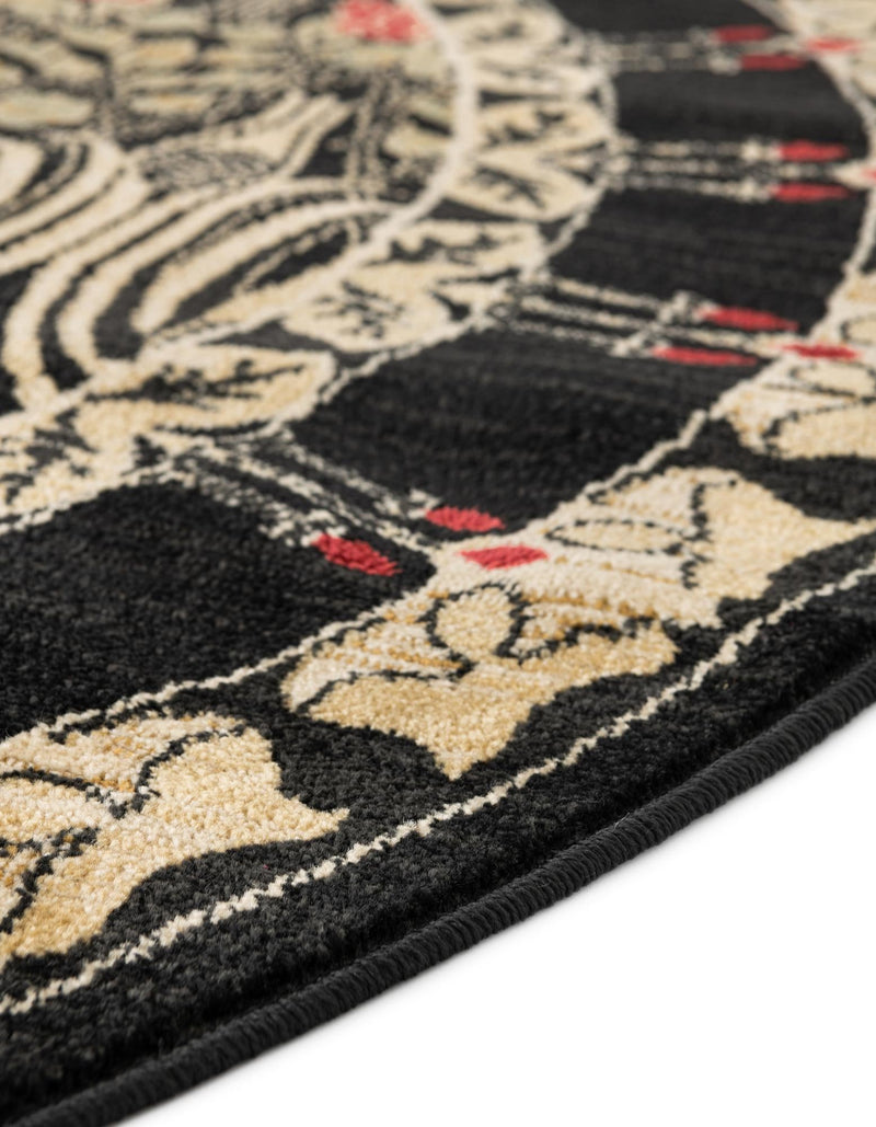 Chelsea Elegance Collection Area Rug -  Brompton (Black) Round Black  lifestyle 29