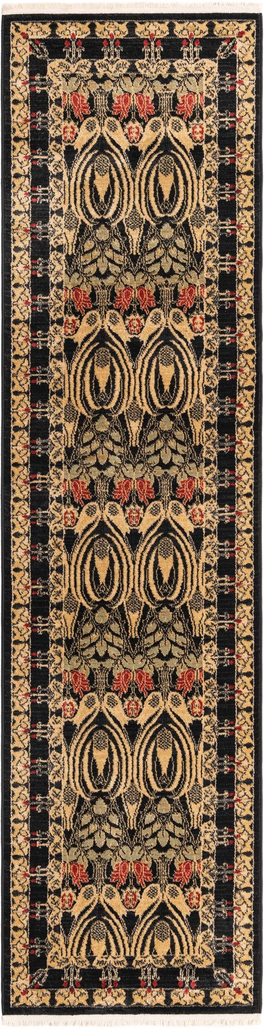 Chelsea Elegance Collection Area Rug -  Brompton (Black) Runner Black  lifestyle 9