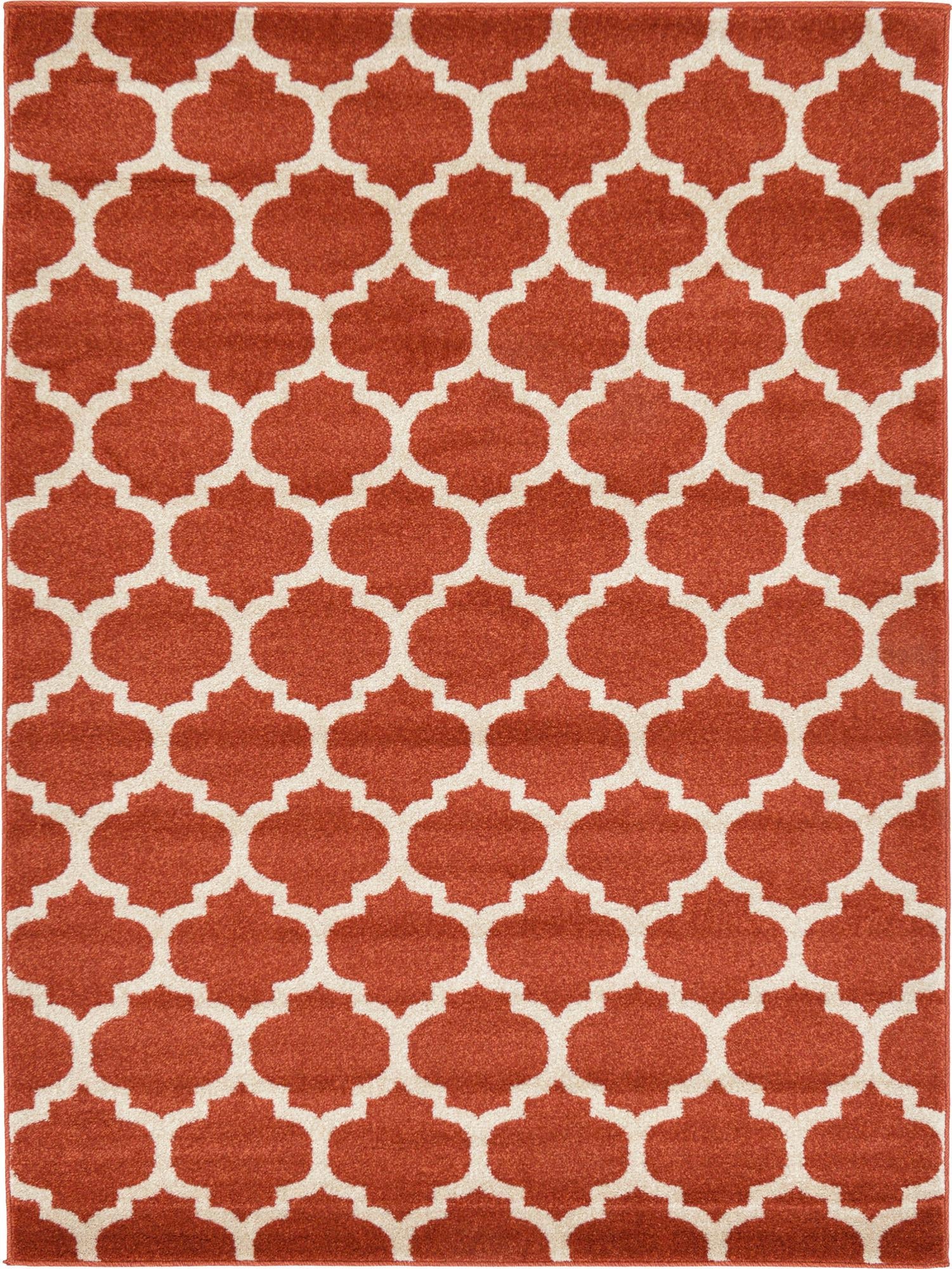 Lattice Gardens Collection Area Rug -  Bloomfield (Light Terracotta)