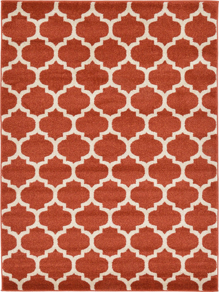 Lattice Gardens Collection Area Rug -  Bloomfield (Light Terracotta)