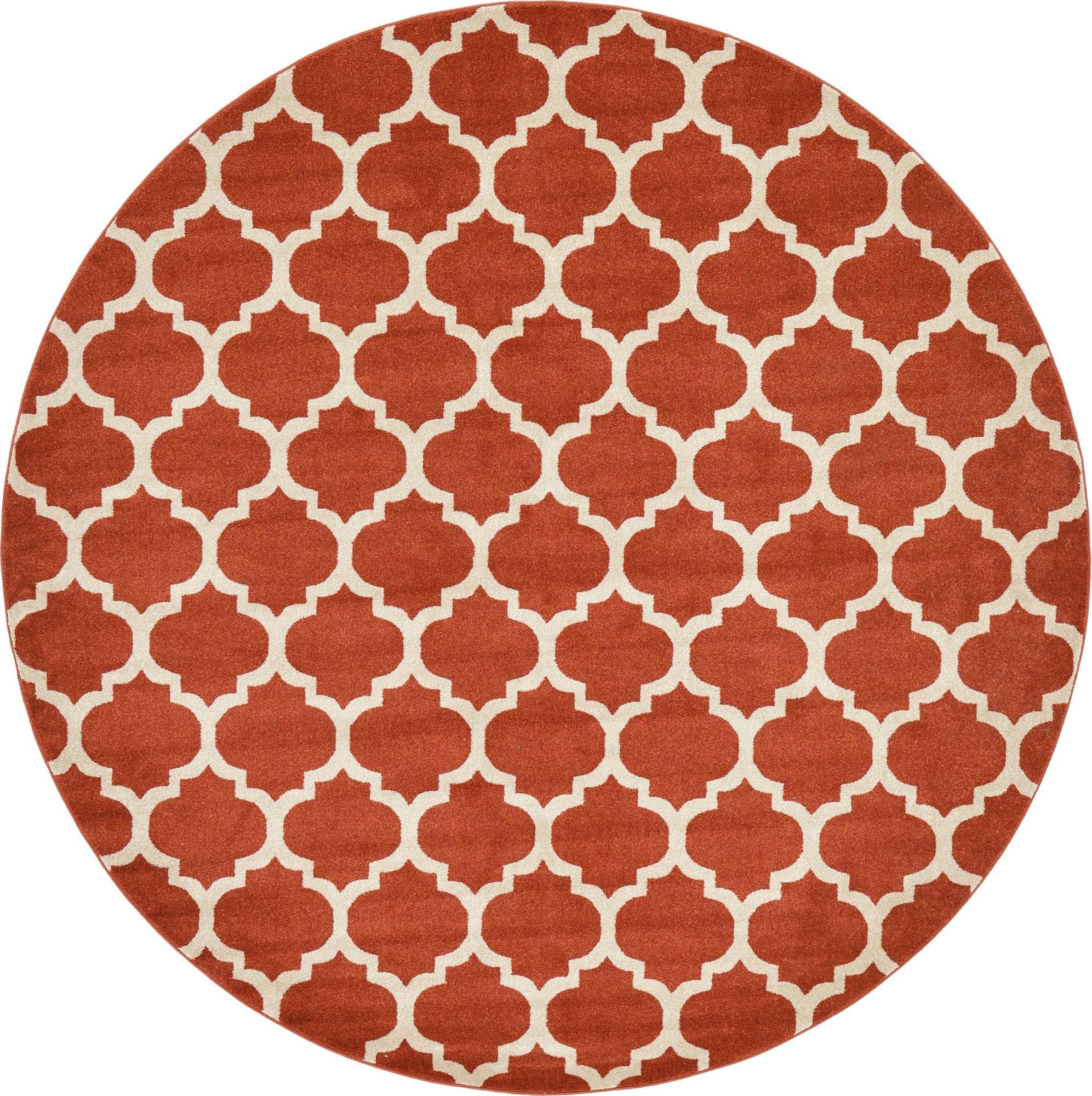 Lattice Gardens Collection Area Rug -  Bloomfield (Light Terracotta)