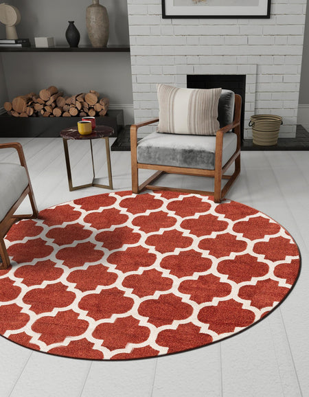 Lattice Gardens Collection Area Rug -  Bloomfield (Light Terracotta)