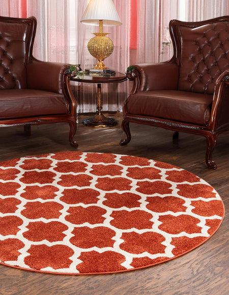 Lattice Gardens Collection Area Rug -  Bloomfield (Light Terracotta)