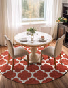 Lattice Gardens Collection Area Rug -  Bloomfield (Light Terracotta) Round Light Terracotta  lifestyle 47