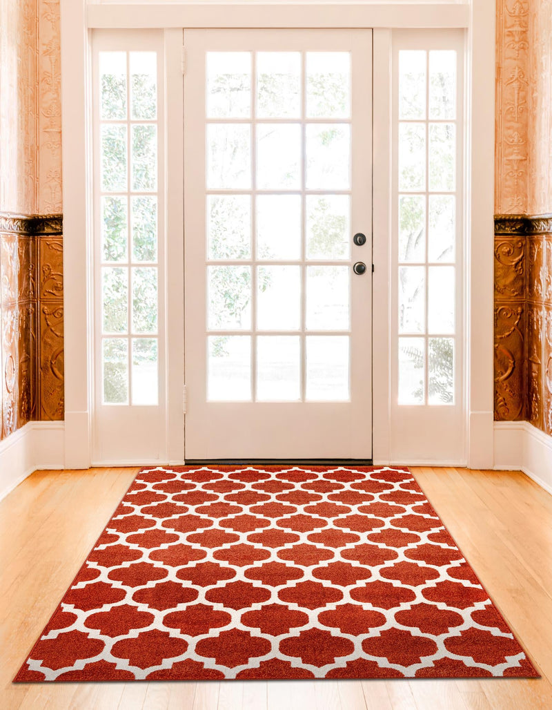 Lattice Gardens Collection Area Rug -  Bloomfield (Light Terracotta) Rectangular Light Terracotta  lifestyle 33