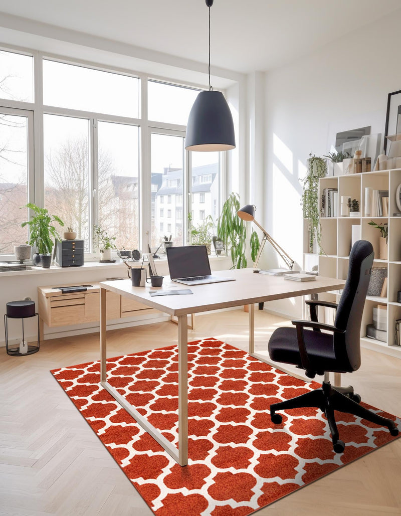 Lattice Gardens Collection Area Rug -  Bloomfield (Light Terracotta) Rectangular Light Terracotta  lifestyle 36