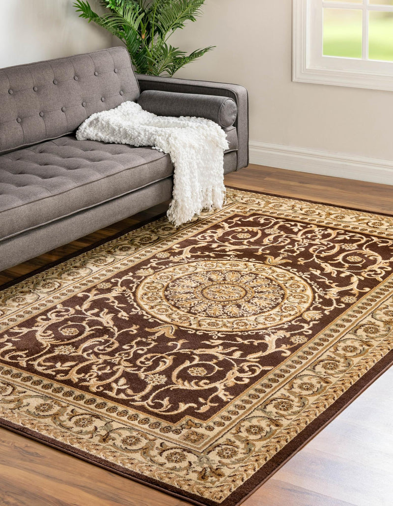 Versailles Elegance Collection Area Rug -  Montreuil Rectangle Brown  lifestyle 9