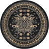 Tabriz Tapestries Collection Area Rug - Azerbaijan (Black) Round Black  lifestyle 15