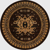 Tabriz Tapestries Collection Area Rug - Azerbaijan (Brown) Round Brown  lifestyle 10