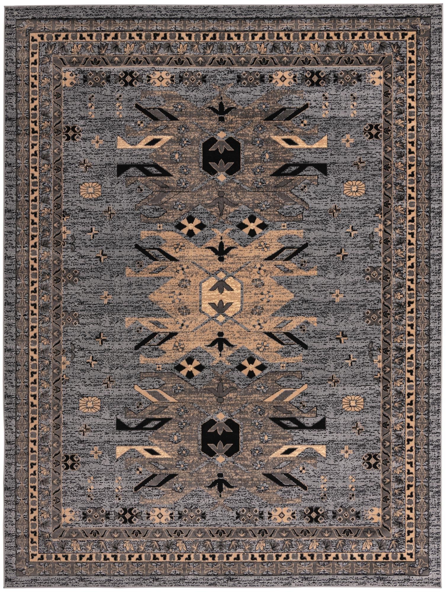 Tabriz Tapestries Collection Area Rug - Azerbaijan (Gray)