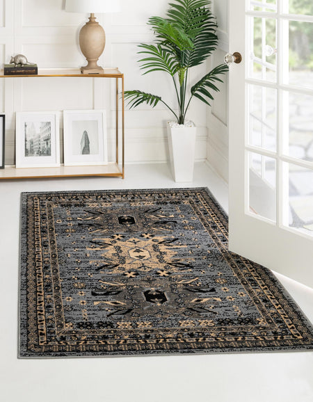 Tabriz Tapestries Collection Area Rug - Azerbaijan (Gray)