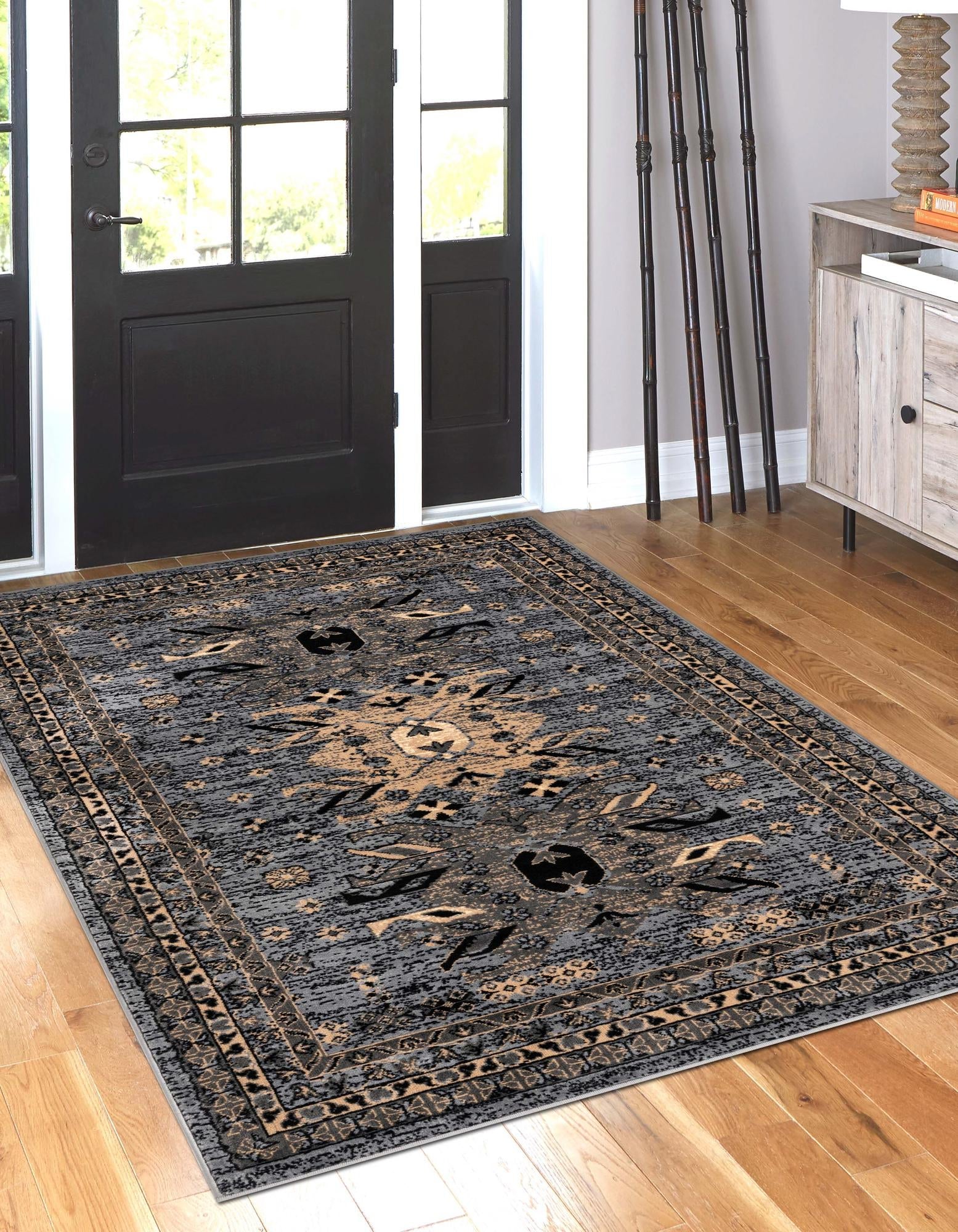 Tabriz Tapestries Collection Area Rug - Azerbaijan (Gray)