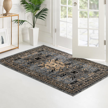 Tabriz Tapestries Collection Area Rug - Azerbaijan (Gray)