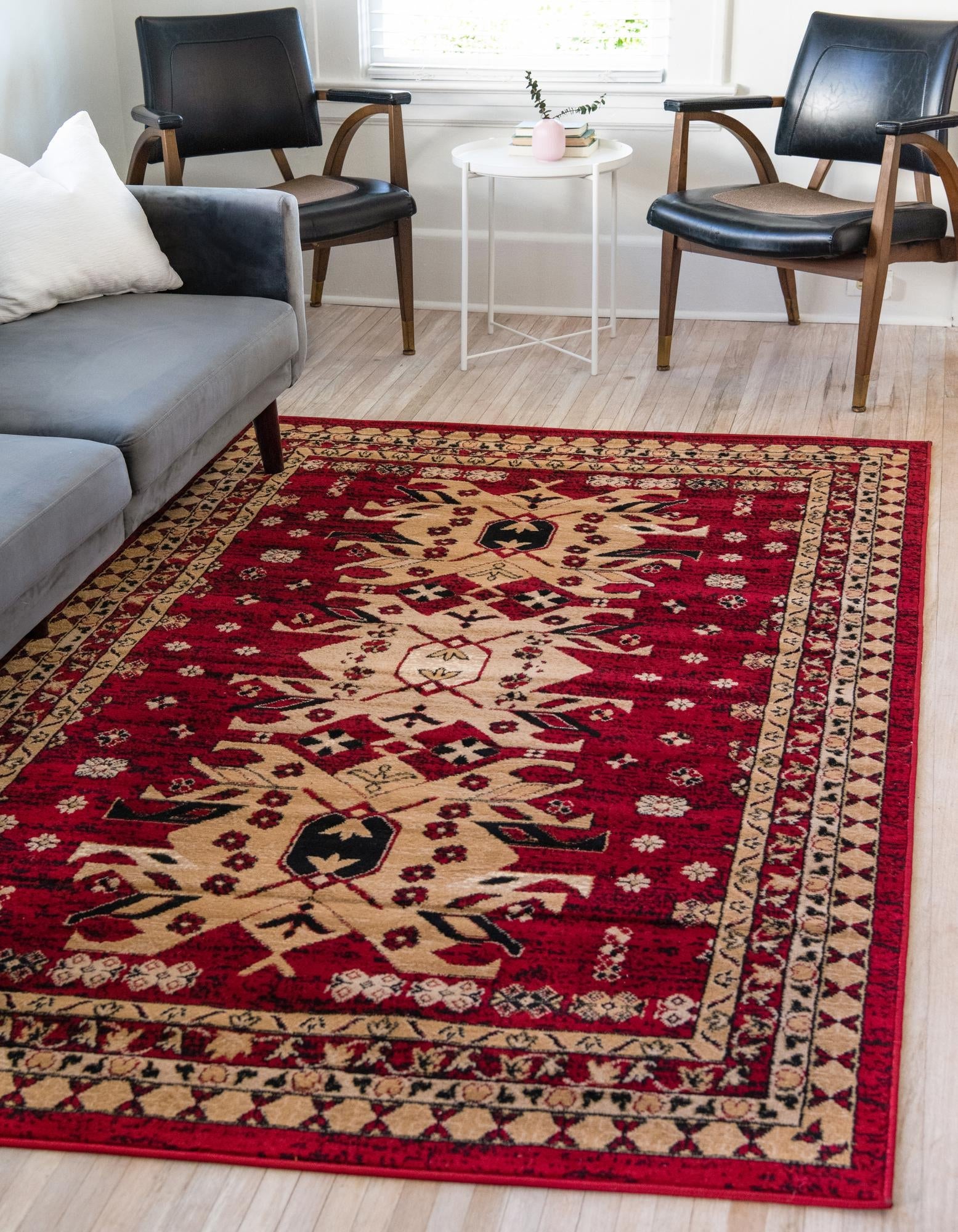 Tabriz Tapestries Collection Area Rug - Azerbaijan (Red)