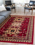 Tabriz Tapestries Collection Area Rug - Azerbaijan (Red)