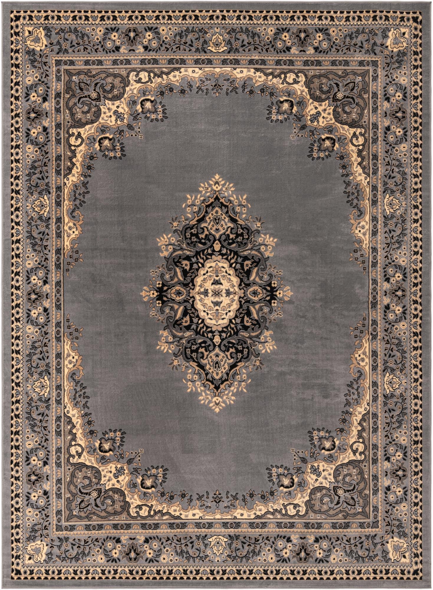 Tabriz Tapestry Collection Area Rug - Azerbaijan (Gray)