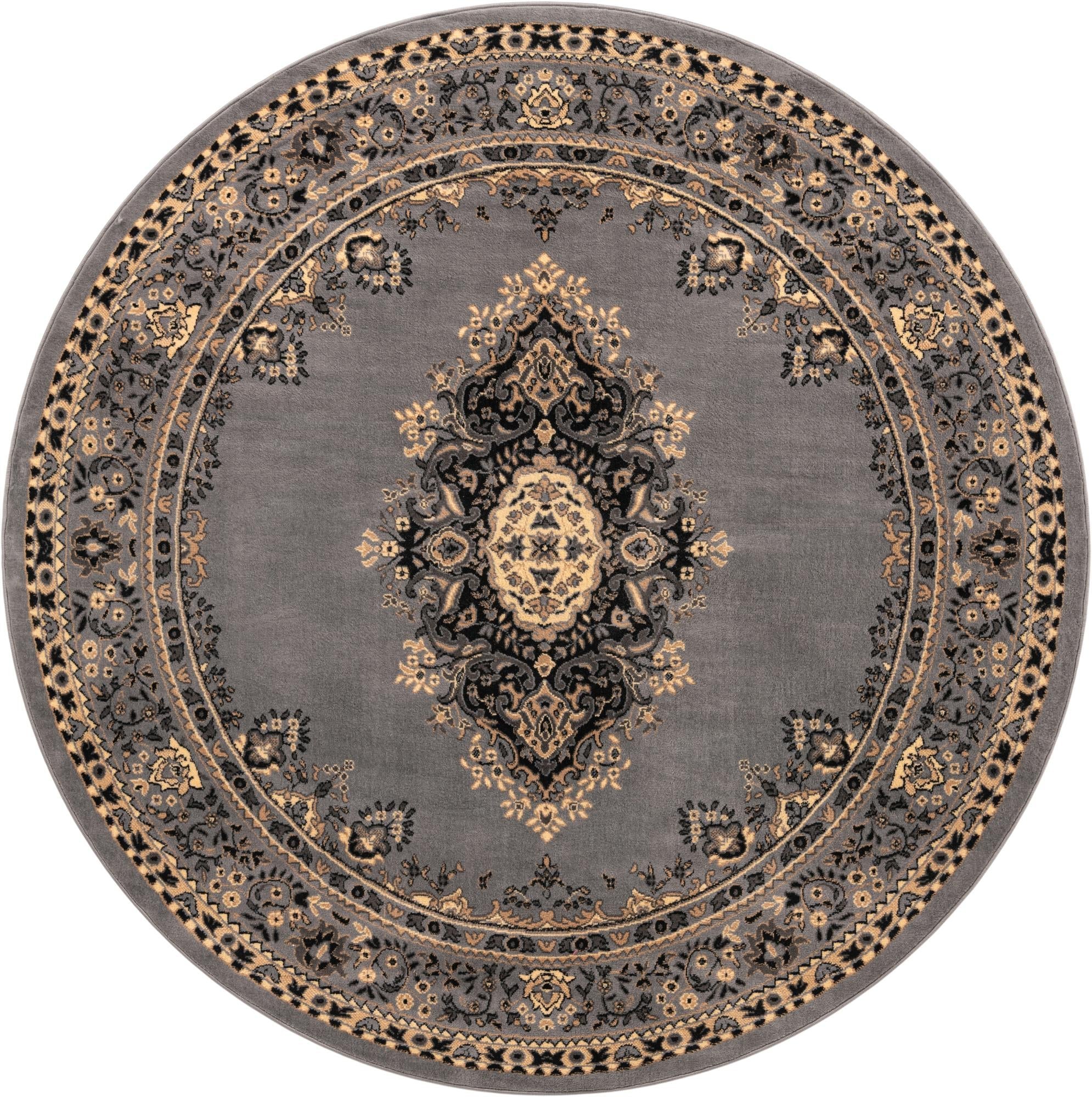 Tabriz Tapestry Collection Area Rug - Azerbaijan (Gray)