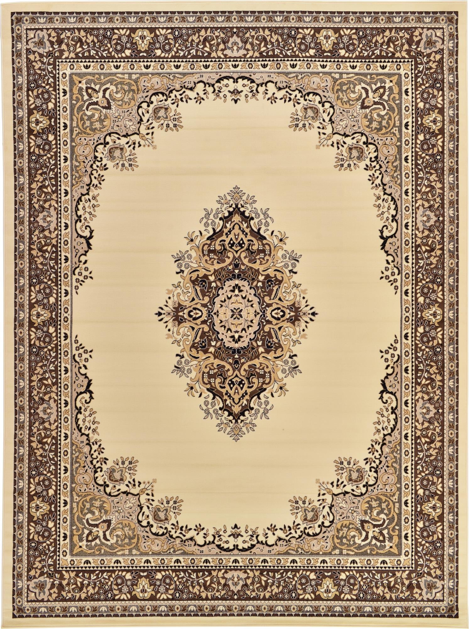 Tabriz Tapestry Collection Area Rug - Azerbaijan (Ivory)