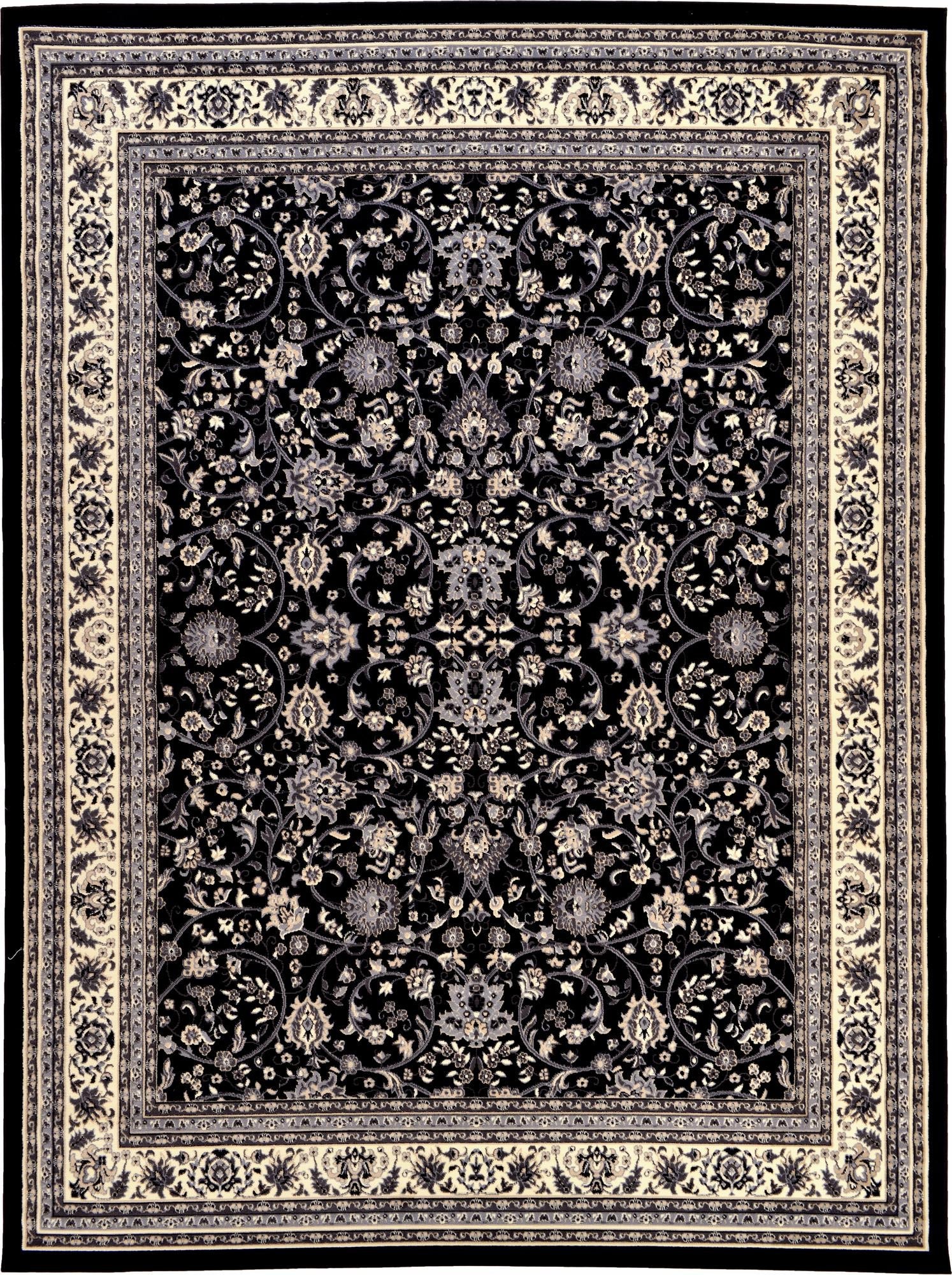 Isfahan Elegance Collection Area Rug - Naghsh-e Jahan (Black)