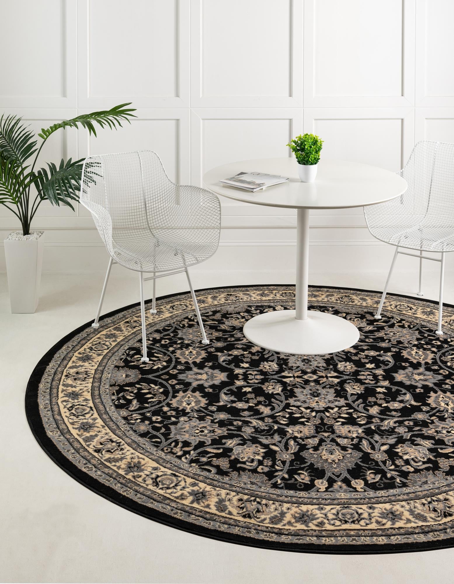 Isfahan Elegance Collection Area Rug - Naghsh-e Jahan (Black)