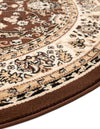 Isfahan Elegance Collection Area Rug - Naghsh-e Jahan (Brown) Round Brown  lifestyle 35