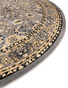 Isfahan Elegance Collection Area Rug - Naghsh-e Jahan (Gray) Round Gray  lifestyle 33