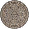 Isfahan Elegance Collection Area Rug - Naghsh-e Jahan (Gray) Round Gray  lifestyle 15