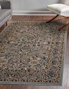 Isfahan Elegance Collection Area Rug - Naghsh-e Jahan (Gray) Rectangle Gray  lifestyle 2