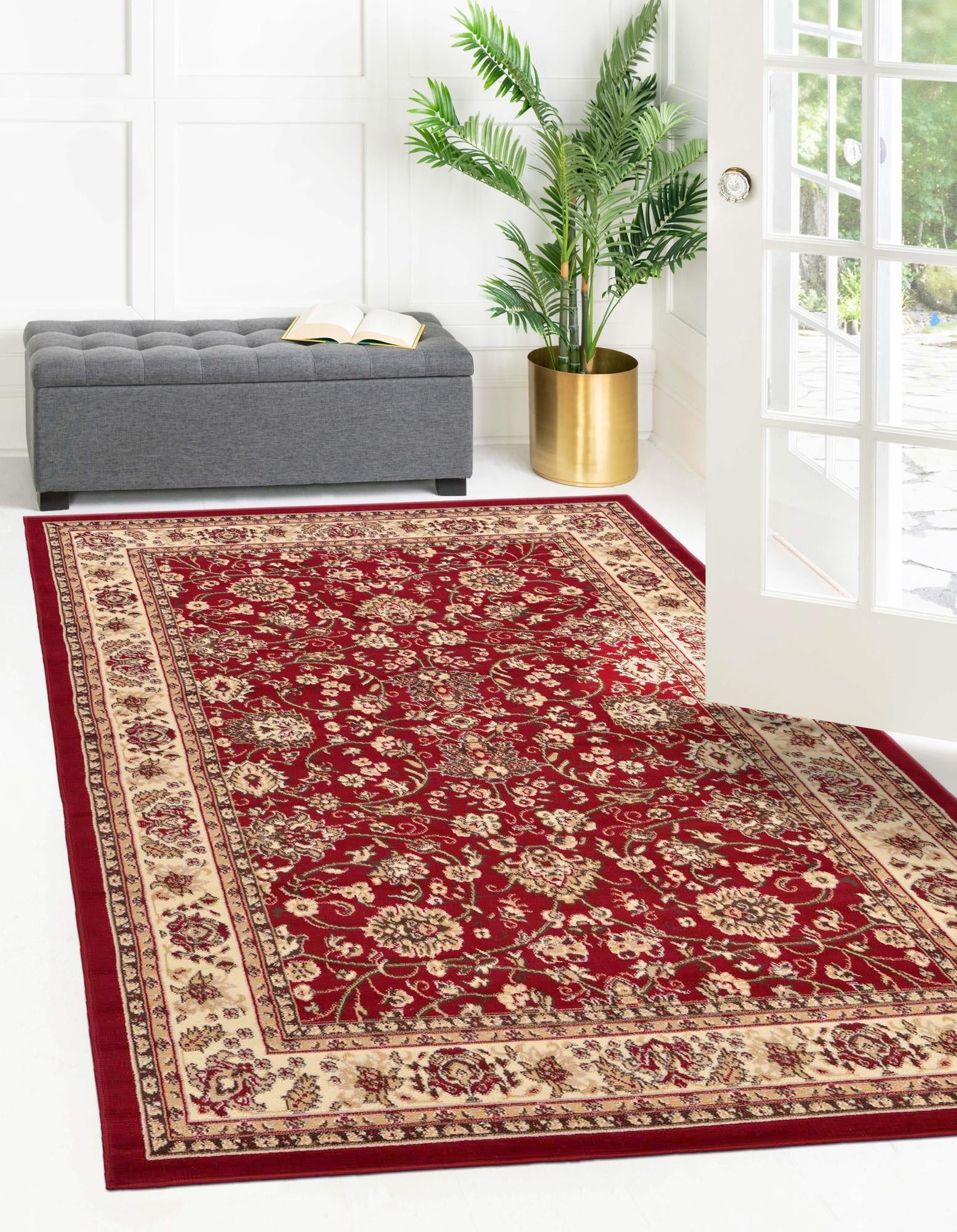 Isfahan Elegance Collection Area Rug - Naghsh-e Jahan (Burgundy)