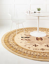 Tabriz Tapestries Collection Area Rug - Azerbaijan (Ivory) Round Ivory  lifestyle 24