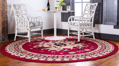 Tabriz Tapestries Collection Area Rug - Azerbaijan (Red)