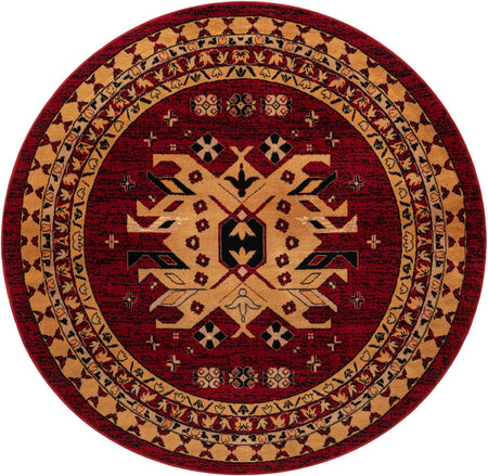 Tabriz Tapestries Collection Area Rug - Azerbaijan (Red)