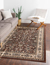 Isfahan Elegance Collection Area Rug - Naghsh-e Jahan (Brown) Rectangle Brown  lifestyle 2