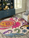 Marrakesh Elegance Collection Area Rug -  Beni Round Cream  lifestyle 26