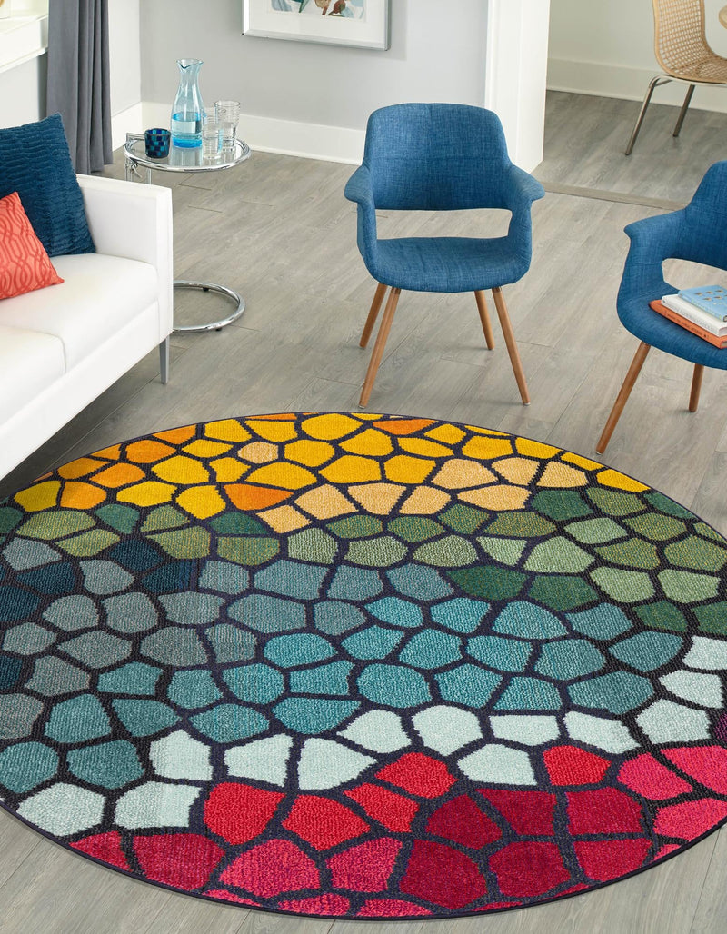 Marrakesh Elegance Collection Area Rug -  Melilla Round Multi  lifestyle 27