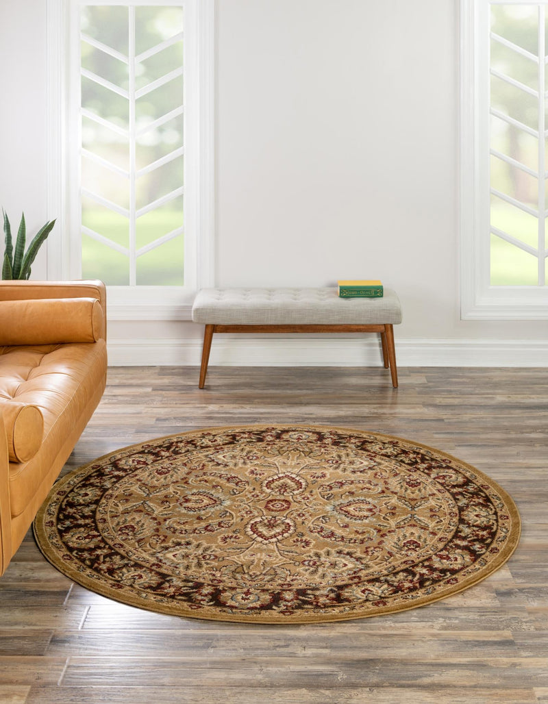 Jaipur Elegance Collection Area Rug -  Gaitore Round Tan  lifestyle 37