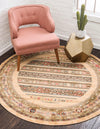 Zagros Oasis Collection Area Rug -  Khorramabad Round Tan  lifestyle 116