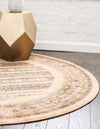 Zagros Oasis Collection Area Rug -  Khorramabad Round Tan  lifestyle 153