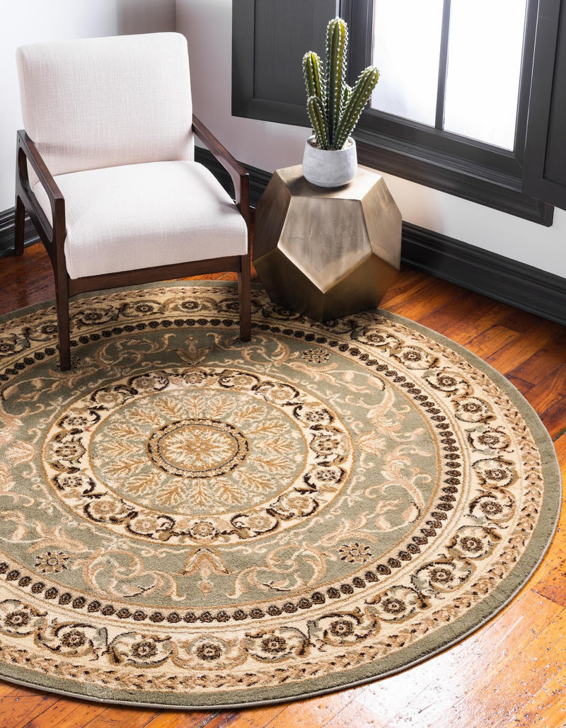 Versailles Elegance Collection Area Rug -  Montreuil Round Light Green  lifestyle 60