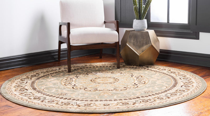 Versailles Elegance Collection Area Rug -  Montreuil Round Light Green  lifestyle 72