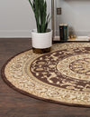 Versailles Elegance Collection Area Rug -  Montreuil Round Brown  lifestyle 54