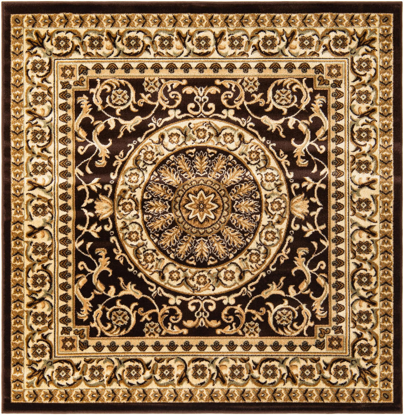 Versailles Elegance Collection Area Rug -  Montreuil Square Brown  lifestyle 44