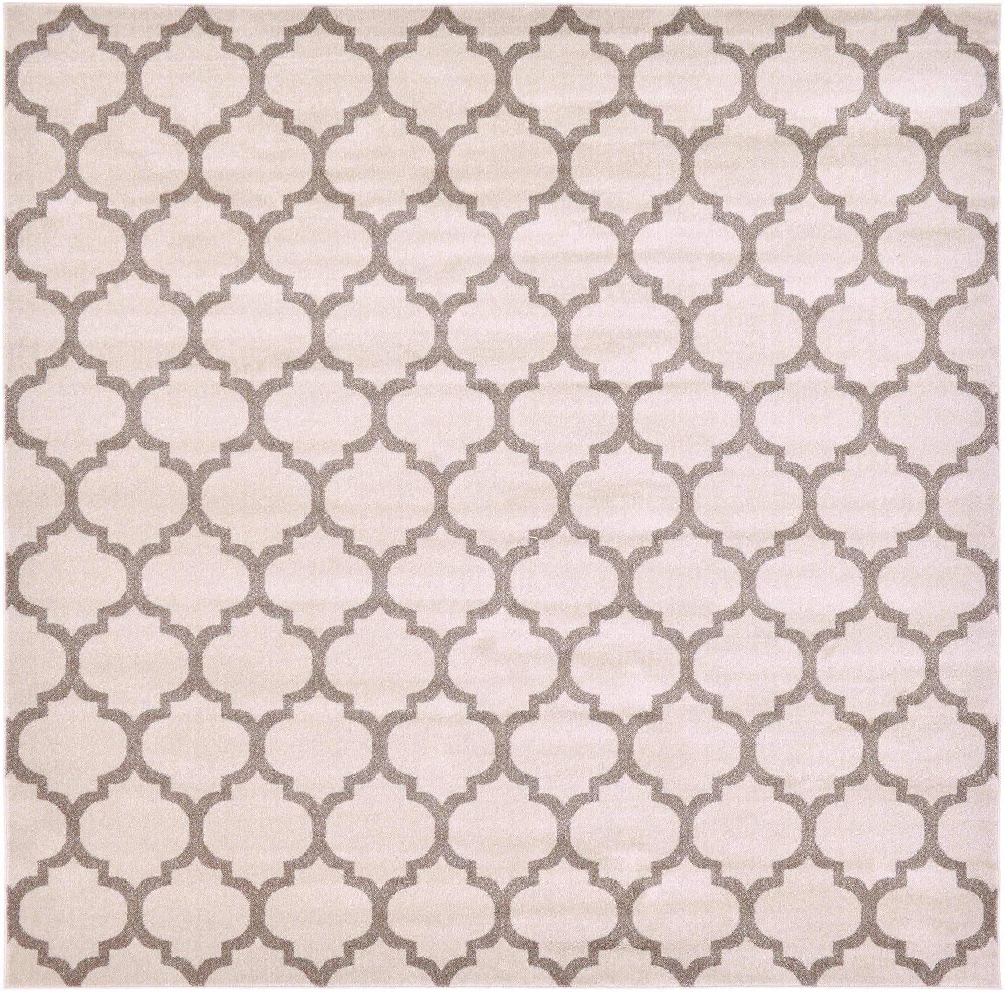 Lattice Gardens Collection Area Rug -  Bloomfield (Beige and Light Brown)