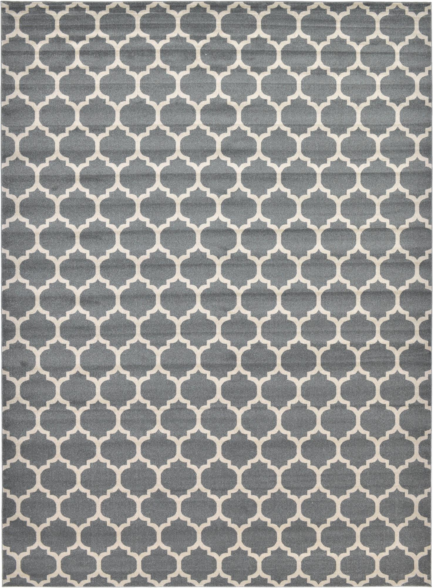 Lattice Gardens Collection Area Rug -  Bloomfield (Dark Gray)