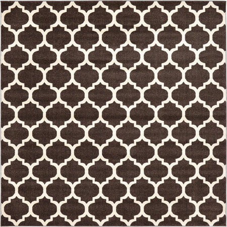 Lattice Gardens Collection Area Rug -  Bloomfield (Chocolate Brown)