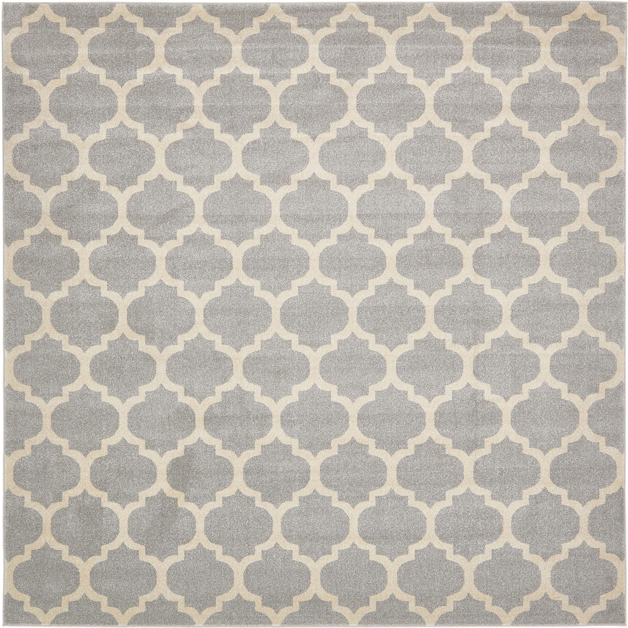 Lattice Gardens Collection Area Rug -  Bloomfield (Light Gray)