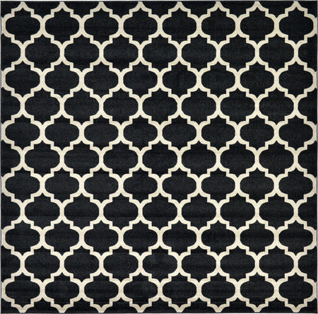 Lattice Gardens Collection Area Rug -  Bloomfield (Black)